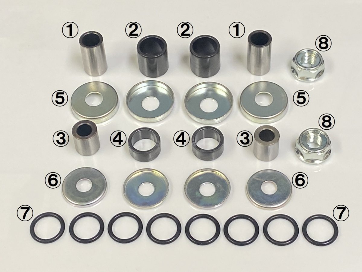 画像2: 【ホンダ純正】 フロントサスペンションアーム：オーバーホールキット[8種26個セット]  (2)